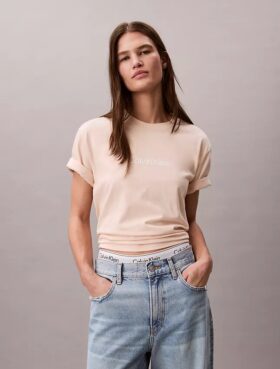 T-shirt à col rond et coupe carrée avec logo standard