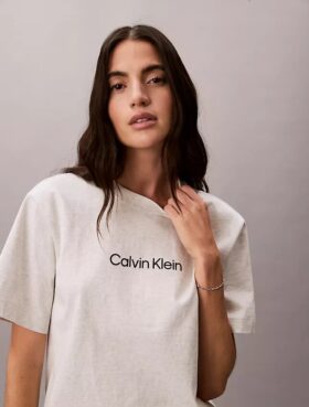 T-shirt à col rond et coupe carrée avec logo standard