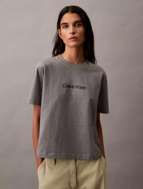 T-shirt à col rond et coupe carrée avec logo standard