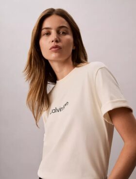 T-shirt à col rond et coupe carrée avec logo standard