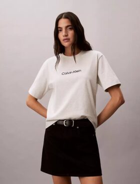 T-shirt à col rond et coupe carrée avec logo standard