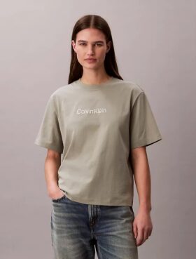 T-shirt à col rond et coupe carrée avec logo standard