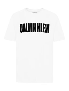 T-shirt à col rond pour garçons avec logo CK en lettres majuscules