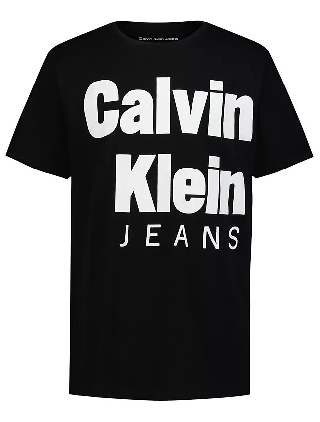 T-shirt à col rond pour garçons avec logo Ckj en relief T-shirt à col rond pour garçons avec logo Ckj en relief