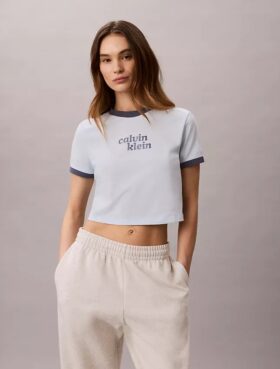T-shirt court à col rond avec logo