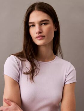T-shirt court en Cotton Stretch côtelé
