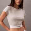 T-shirt court en Cotton Stretch côtelé T-shirt court en Cotton Stretch côtelé