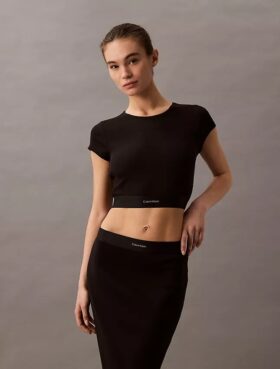 T-shirt court en Cotton Stretch côtelé