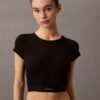 T-shirt court en Cotton Stretch côtelé T-shirt court en Cotton Stretch côtelé