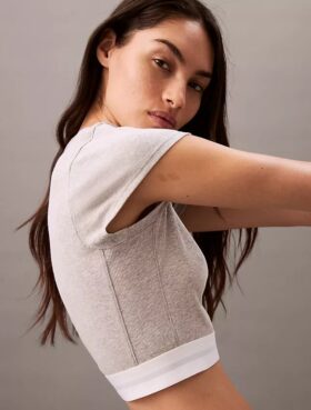 T-shirt court en Cotton Stretch côtelé