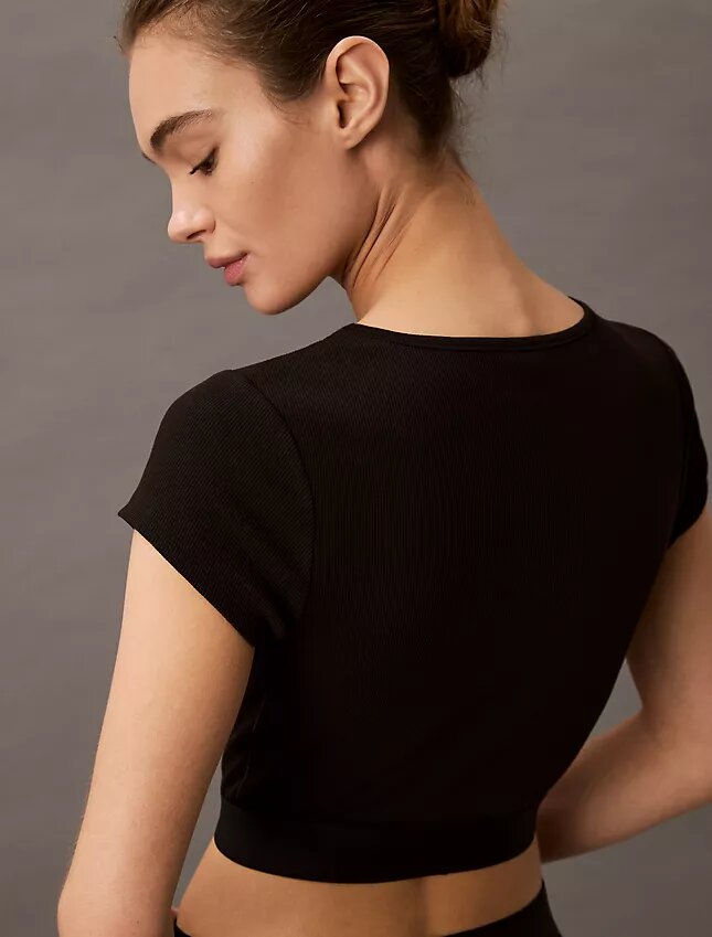 T-shirt court en Cotton Stretch côtelé T-shirt court en Cotton Stretch côtelé