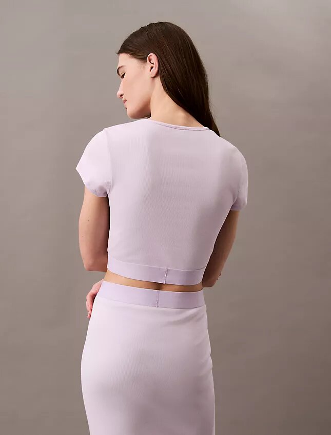 T-shirt court en Cotton Stretch côtelé T-shirt court en Cotton Stretch côtelé