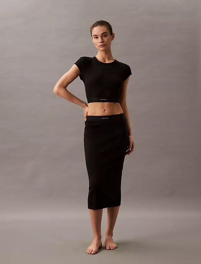 T-shirt court en Cotton Stretch côtelé T-shirt court en Cotton Stretch côtelé
