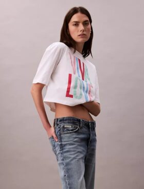 T-shirt court et ample Marc Hundley Pride Viva Love