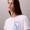 T-shirt court et carré avec logo en lettres cursives T-shirt court et carré avec logo en lettres cursives