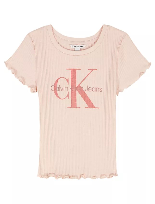 T-shirt à côtes Monologo pour filles T-shirt à côtes Monologo pour filles
