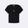 T-shirt à côtes tissé Monologo pour filles T-shirt à côtes tissé Monologo pour filles