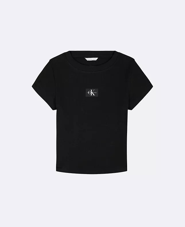 T-shirt à côtes tissé Monologo pour filles T-shirt à côtes tissé Monologo pour filles