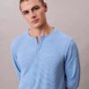 T-shirt de nuit Henley en maille gaufrée T-shirt de nuit Henley en maille gaufrée