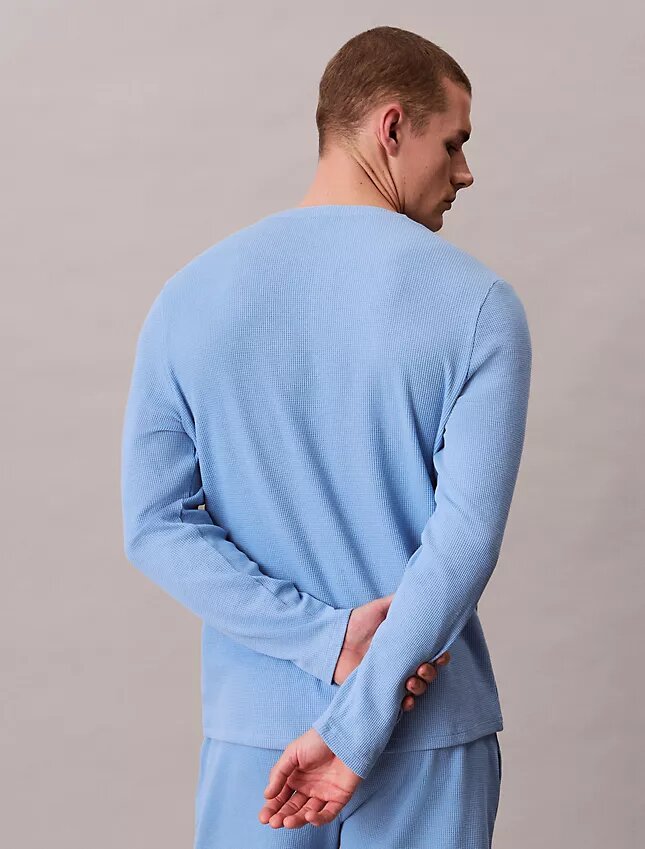 T-shirt de nuit Henley en maille gaufrée T-shirt de nuit Henley en maille gaufrée
