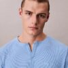 T-shirt de nuit Henley en maille gaufrée T-shirt de nuit Henley en maille gaufrée