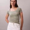 T-shirt en coton à côtes T-shirt en coton à côtes