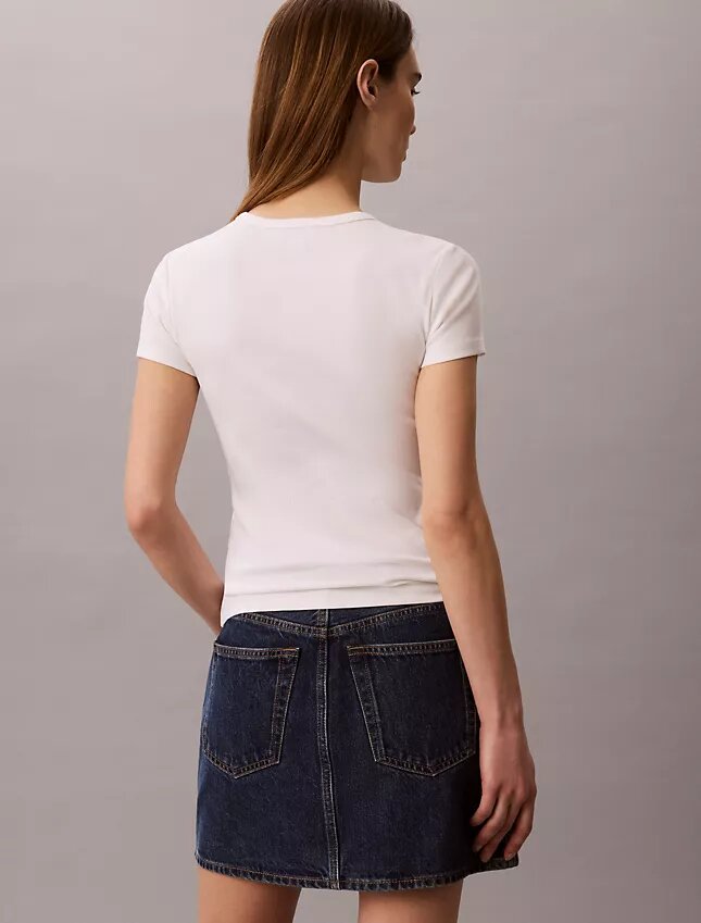 T-shirt en coton à côtes T-shirt en coton à côtes