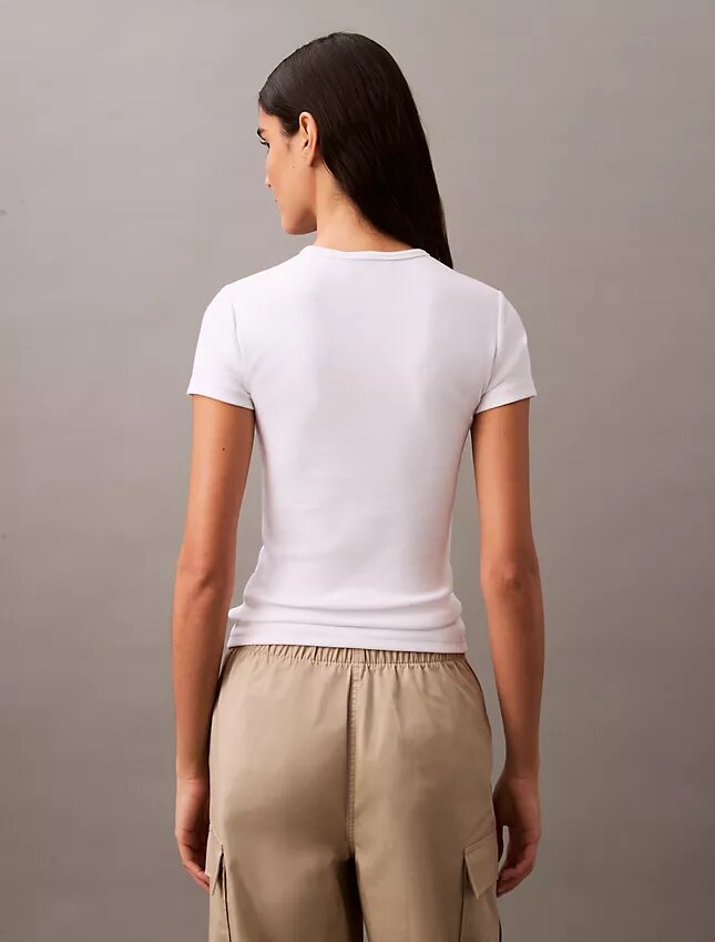 T-shirt en coton à côtes T-shirt en coton à côtes