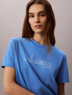 T-shirt graphique classique avec vue de New York