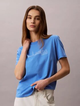 T-shirt graphique classique avec vue de New York
