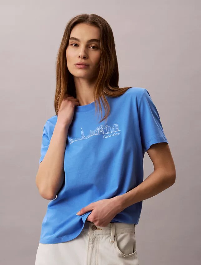 T-shirt graphique classique avec vue de New York T-shirt graphique classique avec vue de New York