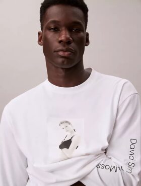 T-shirt graphique à manches longues ample Kate Moss
