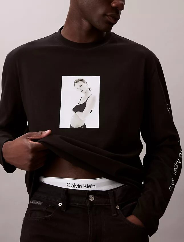 T-shirt graphique à manches longues ample Kate Moss T-shirt graphique à manches longues ample Kate Moss