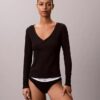 T-shirt Henley en Cotton Stretch côtelé T-shirt Henley en Cotton Stretch côtelé