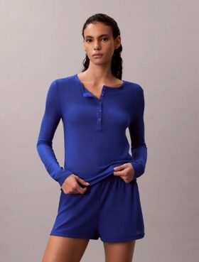 T-shirt Henley léger en tissu gaufré