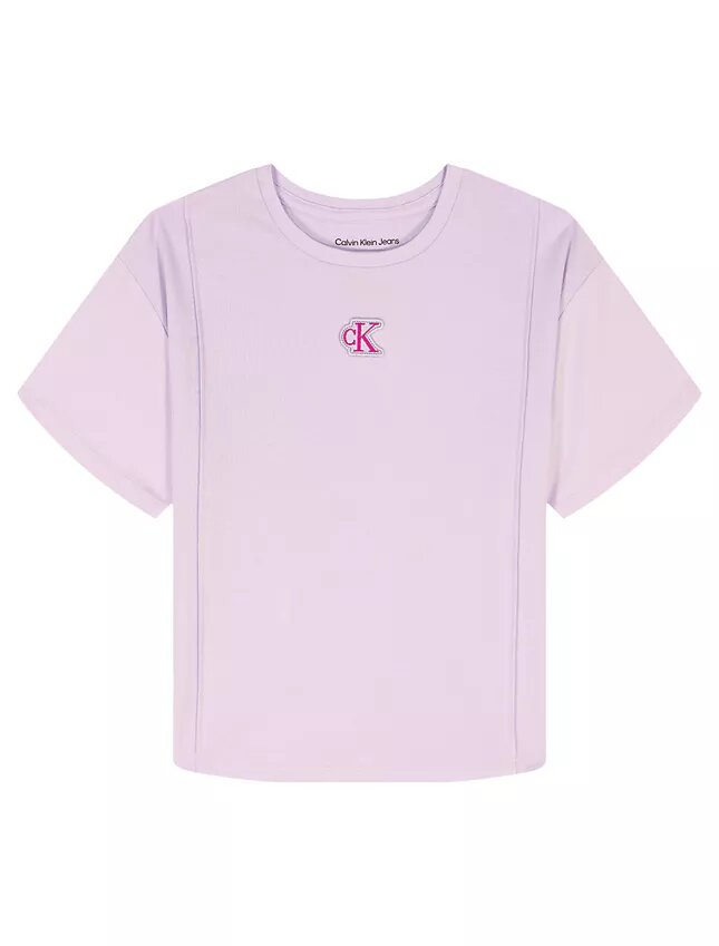 T-shirt à monogramme et plis creux pour filles T-shirt à monogramme et plis creux pour filles