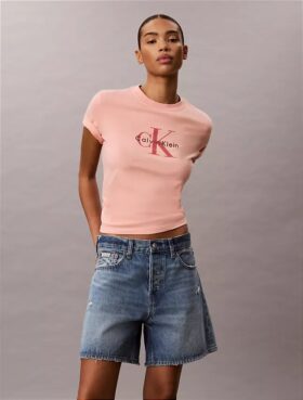 T-shirt Monologo délavé à l&rsquo;acide