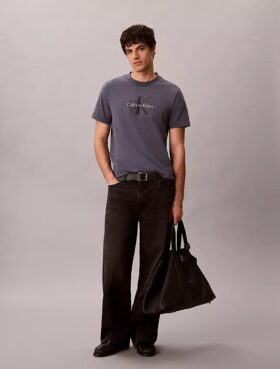 T-shirt Monologo délavé à l&rsquo;acide