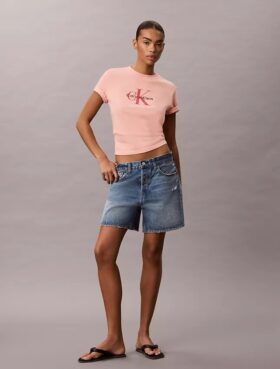 T-shirt Monologo délavé à l&rsquo;acide