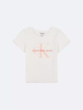 T-shirt Monologo à grosses côtes pour filles