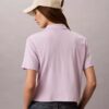 T-shirt polo en coton à bord-côtes T-shirt polo en coton à bord-côtes