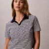 T-shirt polo en coton à bord-côtes T-shirt polo en coton à bord-côtes