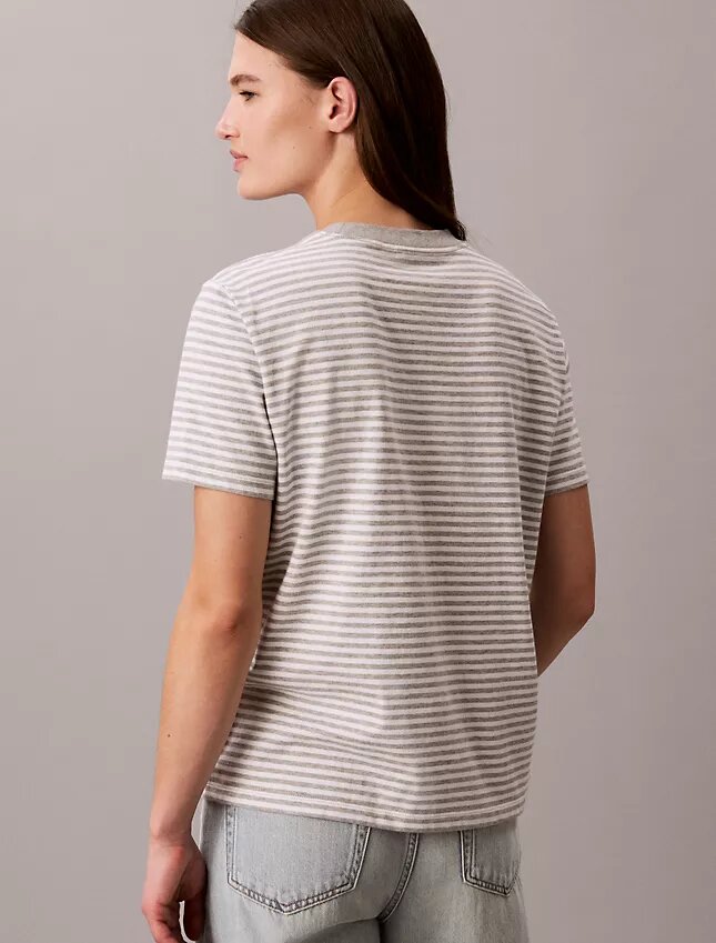 T-shirt rayé avec logo CK T-shirt rayé avec logo CK
