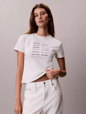 T-shirt slim avec logo en lettres