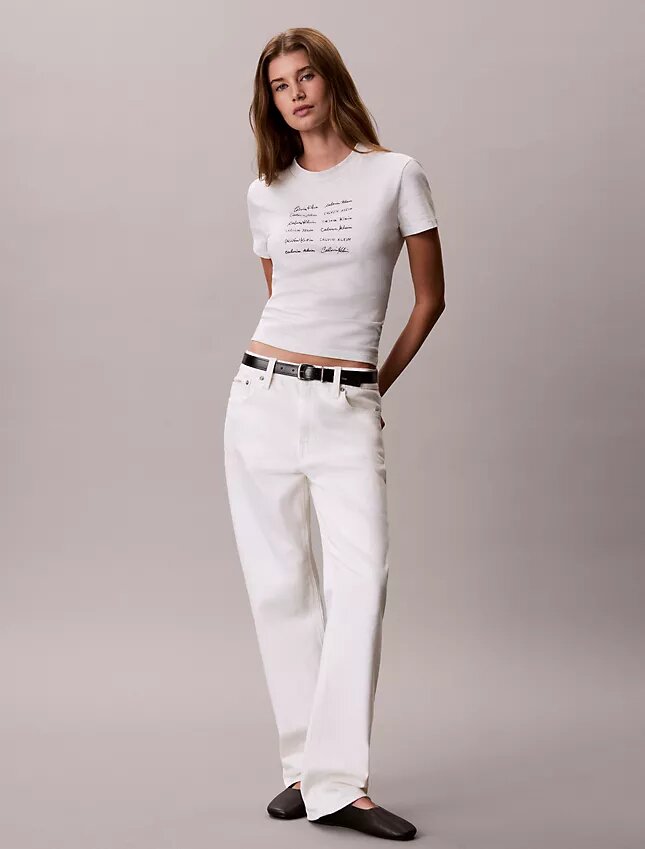 T-shirt slim avec logo en lettres T-shirt slim avec logo en lettres