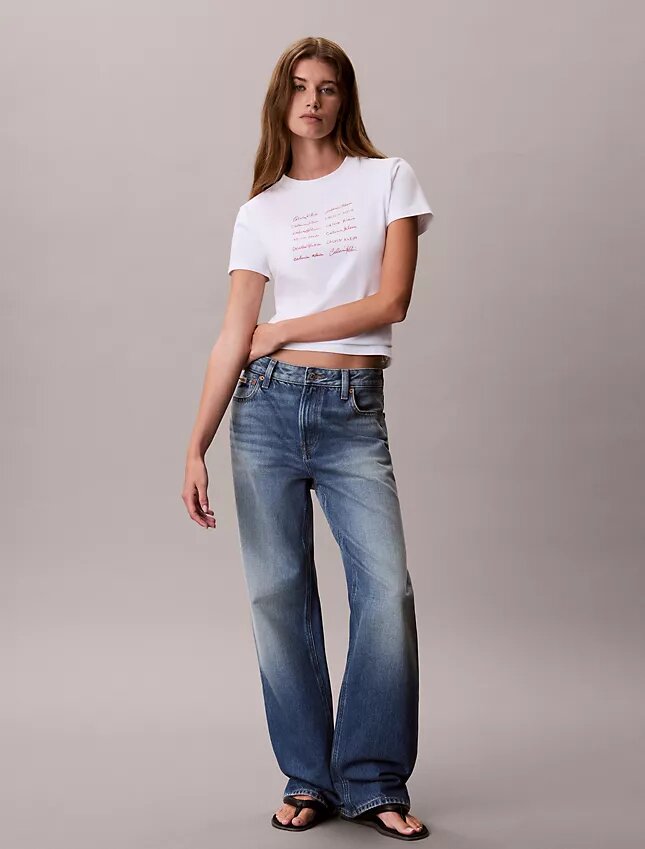 T-shirt slim avec logo en lettres T-shirt slim avec logo en lettres