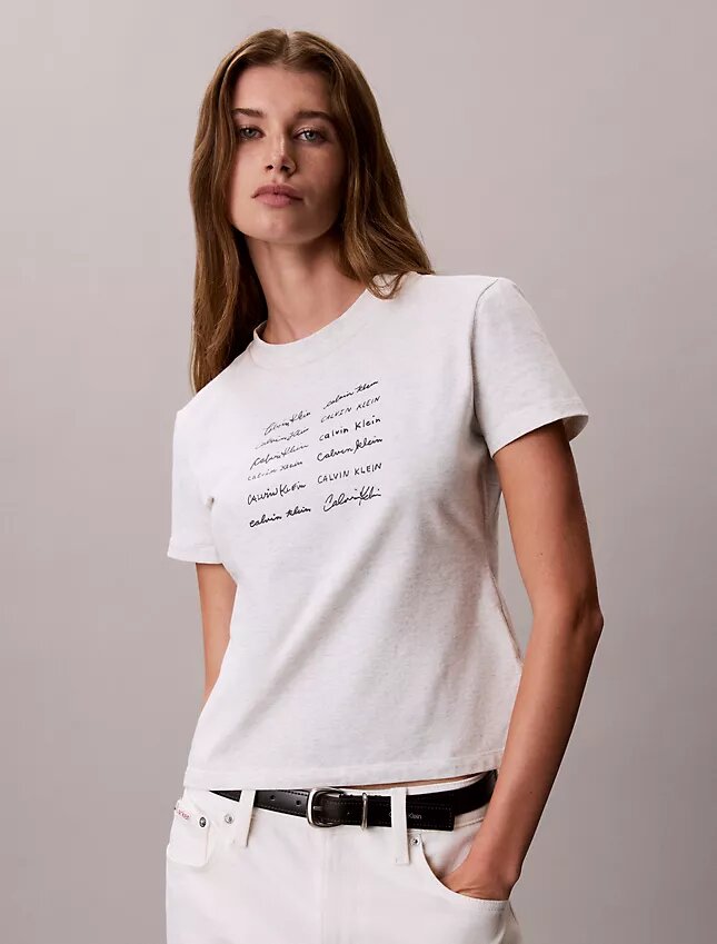 T-shirt slim avec logo en lettres T-shirt slim avec logo en lettres