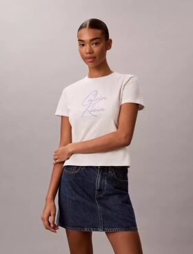 T-shirt slim avec logo en relief