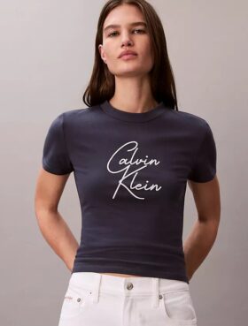 T-shirt slim avec logo en relief