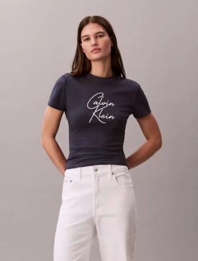 T-shirt slim avec logo en relief
